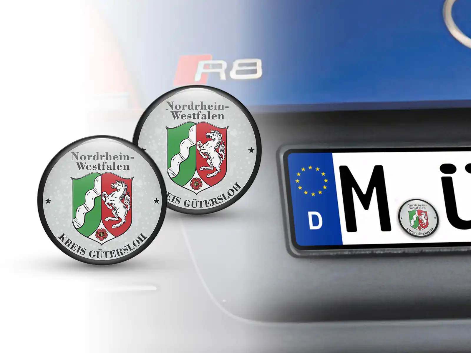 Aufkleber TÜV Nordhein Westfalen Kreis Gütersloh Nummernschild plakette
